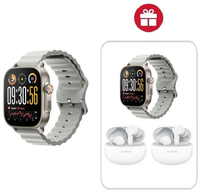 Смарт-часы Realme WATCH 5 50 мм серебристый-серый + подарок