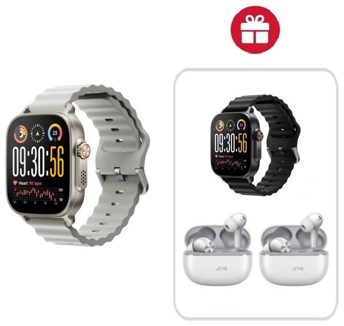 Смарт-часы Realme WATCH 5 50 мм серебристый-серый + подарок