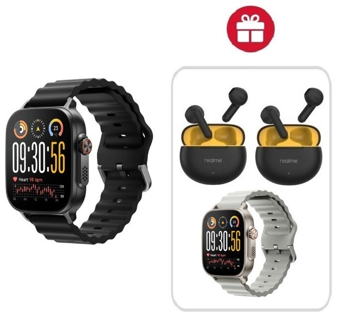 Смарт-часы Realme WATCH 5 50 мм черный + подарок