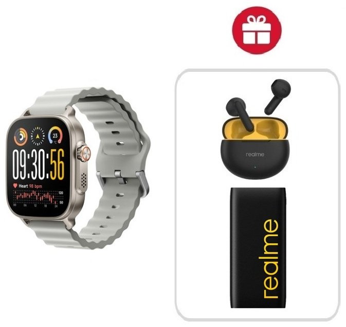 Смарт-часы Realme WATCH 5 50 мм серебристый-серый + подарок