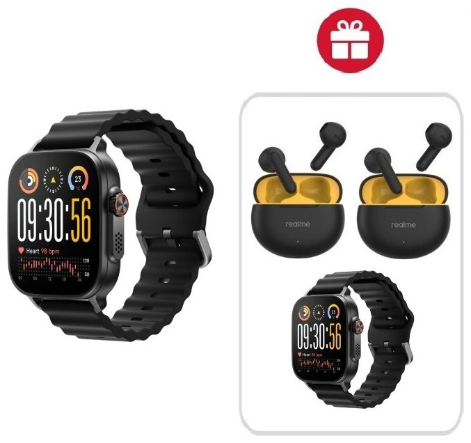 Смарт-часы Realme WATCH 5 50 мм черный + подарок