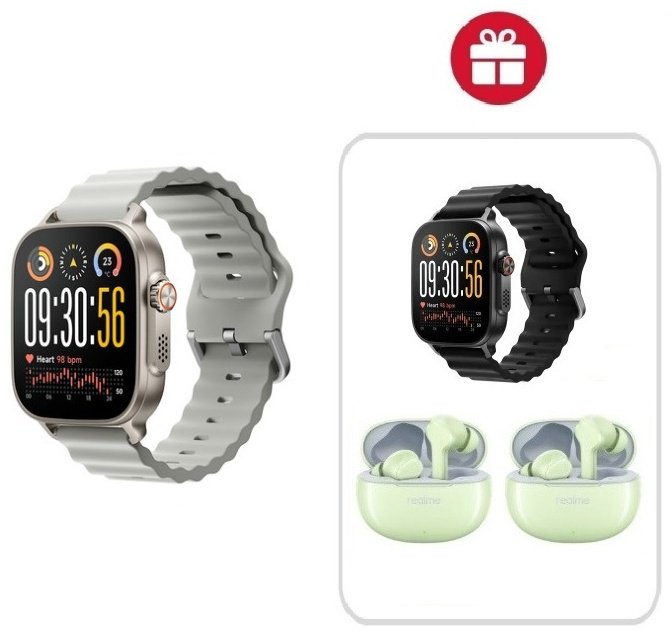Смарт-часы Realme WATCH 5 50 мм серебристый-серый + подарок