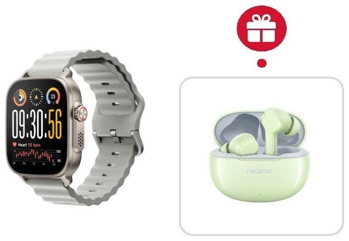 Смарт-часы Realme WATCH 5 50 мм серебристый-серый + подарок