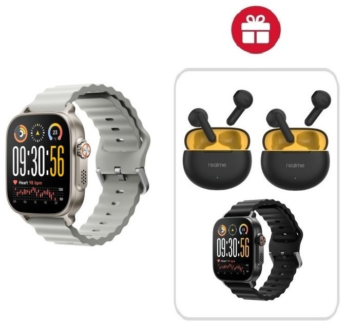 Смарт-часы Realme WATCH 5 50 мм серебристый-серый + подарок