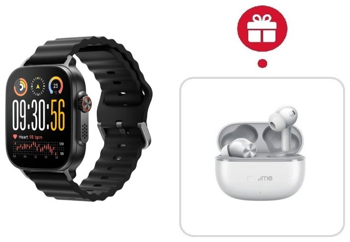 Смарт-часы Realme WATCH 5 50 мм черный + подарок