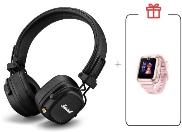 Наушники Marshall Major IV + Huawei Watch Kids 4 Pro розовый черный
