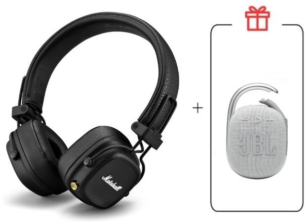 Наушники Marshall Major IV + JBL Clip 4 белый черный