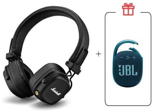 Наушники Marshall Major IV + JBL Clip 4 синий черный