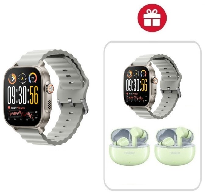 Смарт-часы Realme WATCH 5 50 мм серебристый-серый + подарок купить,NaN