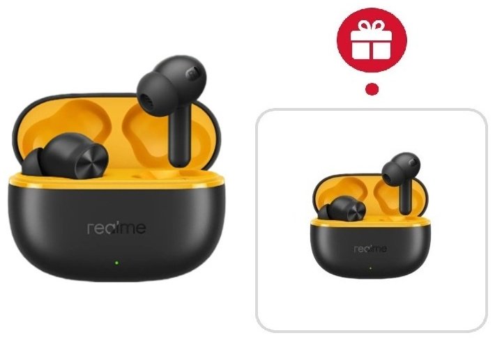 Наушники Realme T200 lite черный + Realme T200 lite черный