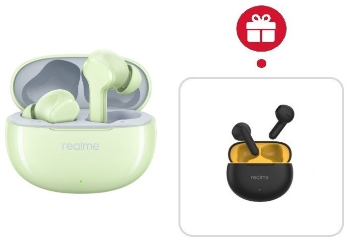 Наушники Realme T110 зеленый + Realme T01 черный купить,NaN