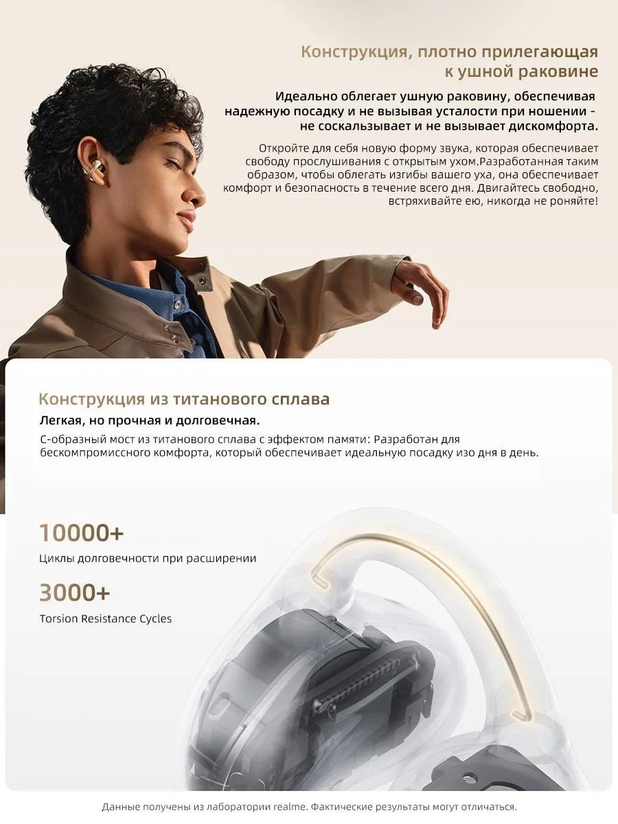Наушники Realme Buds Clip золотистый купить,NaN