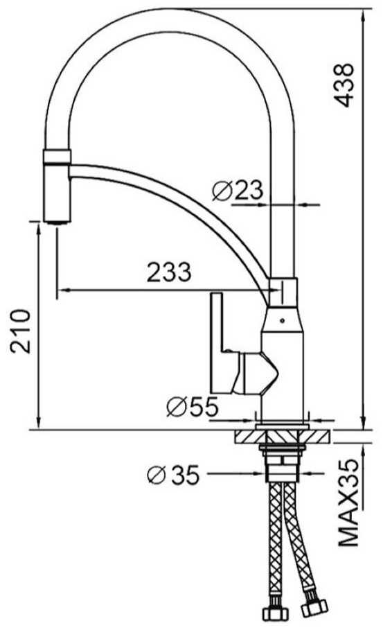 Смеситель для кухни Hans H812.033 черный  купить,30100