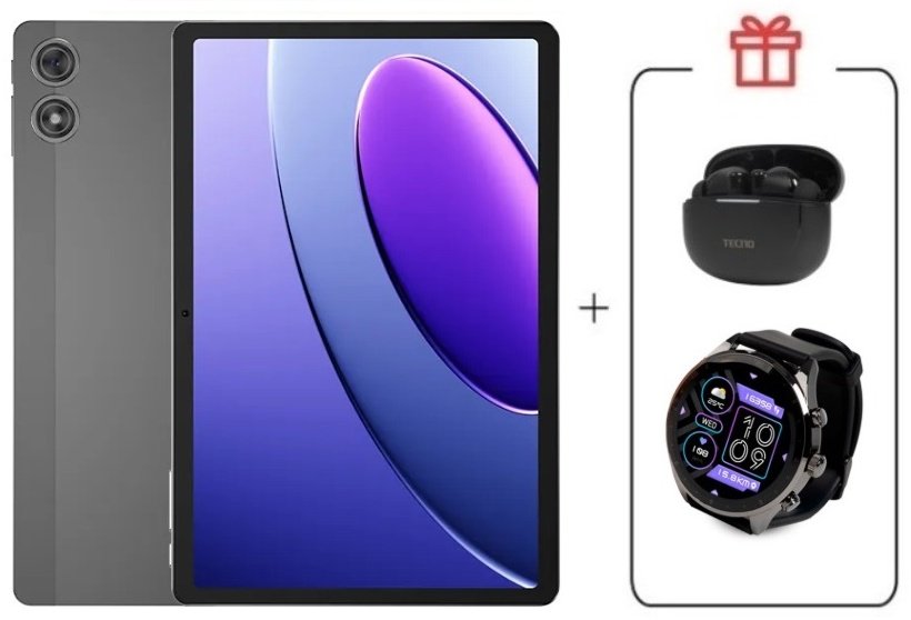 Планшет TECNO MEGAPAD 10.1 дюйм 4 Гб/128 Гб серый + подарок