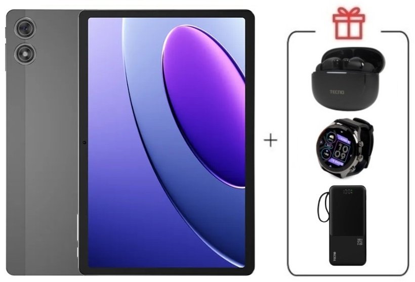 Планшет TECNO MEGAPAD 10.1 дюйм 4 Гб/256 Гб серый + подарок