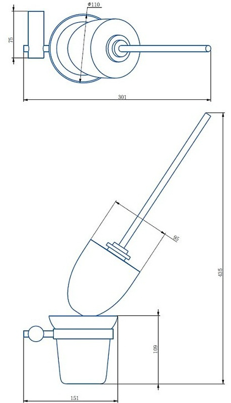 Ершик настенный Haiba HB8410-4 