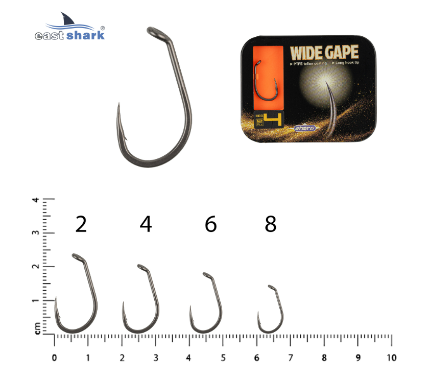Крючки для рыбалки EastShark 2026 Wide Gape №8 12шт