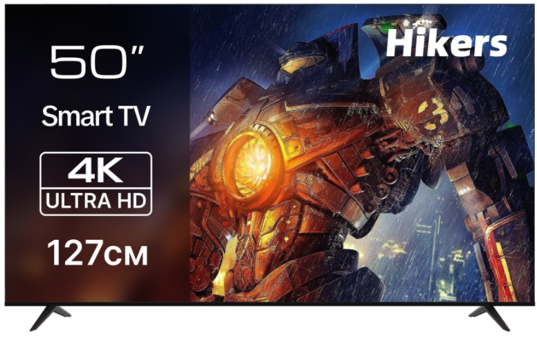 Телевизор Hikers 50" 50FZ LED 4K UHD Black купить,NaN