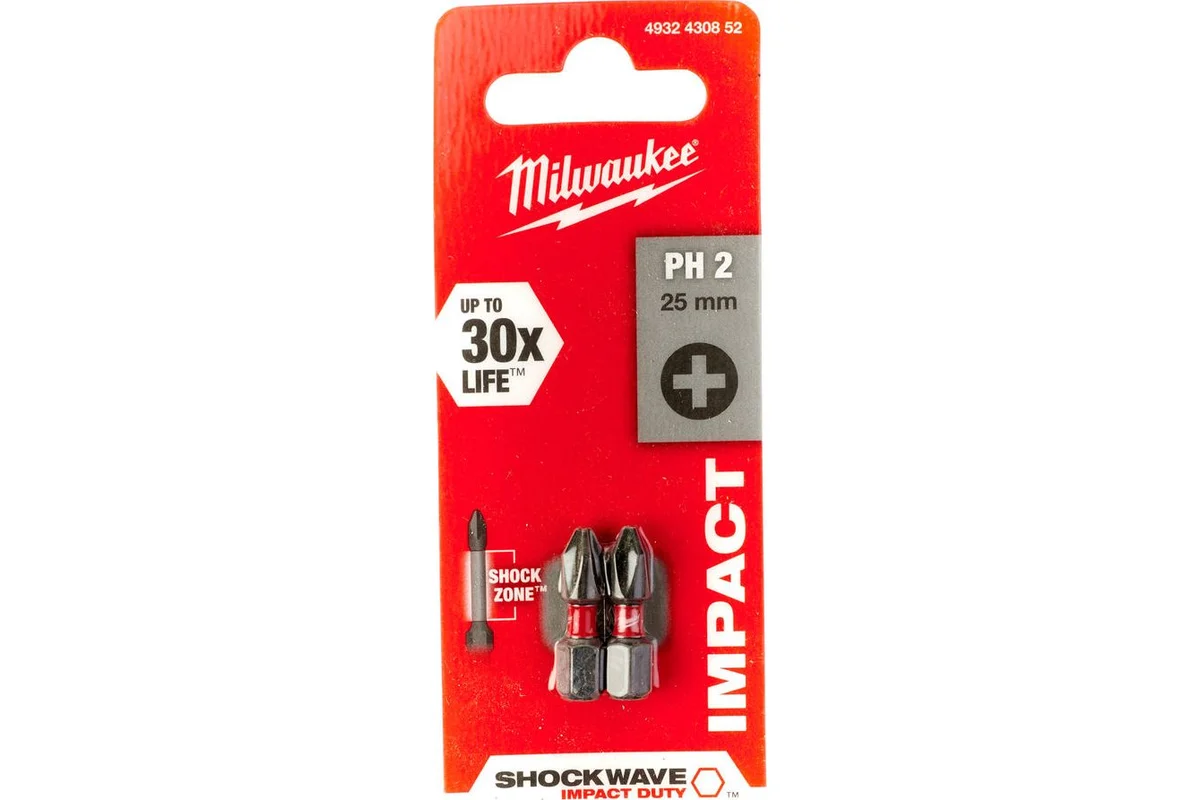 Бита Milwaukee 4932430852 PH2 25мм 2шт купить,890