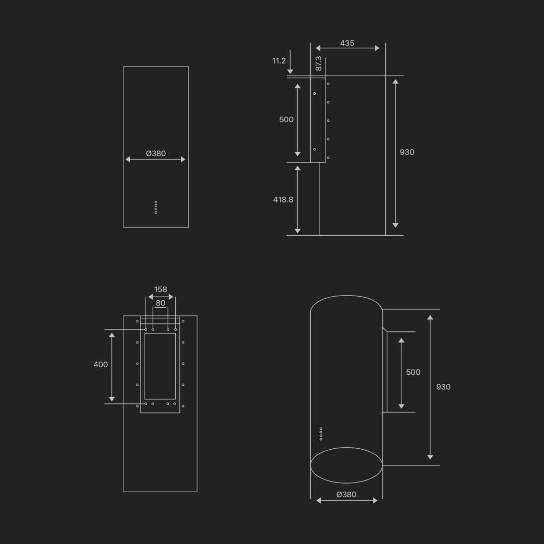 Вытяжка Hofmann CYLINDER X38/HF стальной купить,NaN