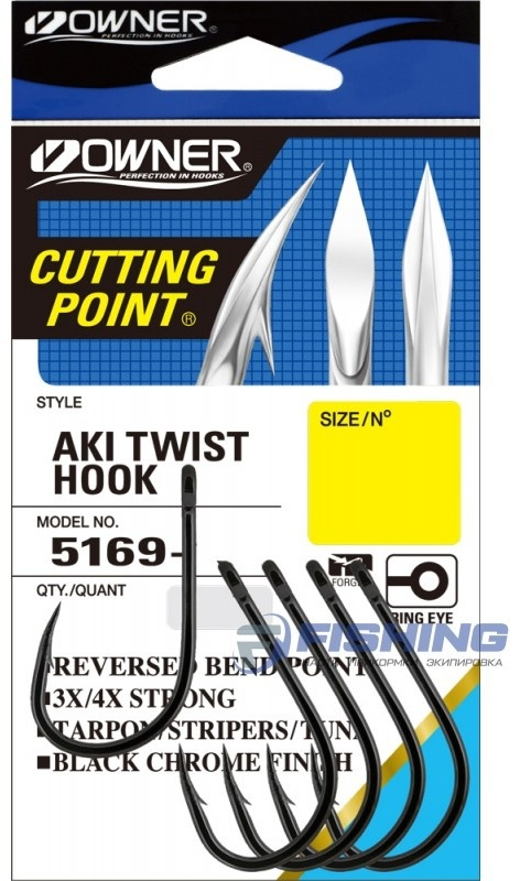 Крючки для рыбалки Owner Aki Twist BC №3/0 6шт