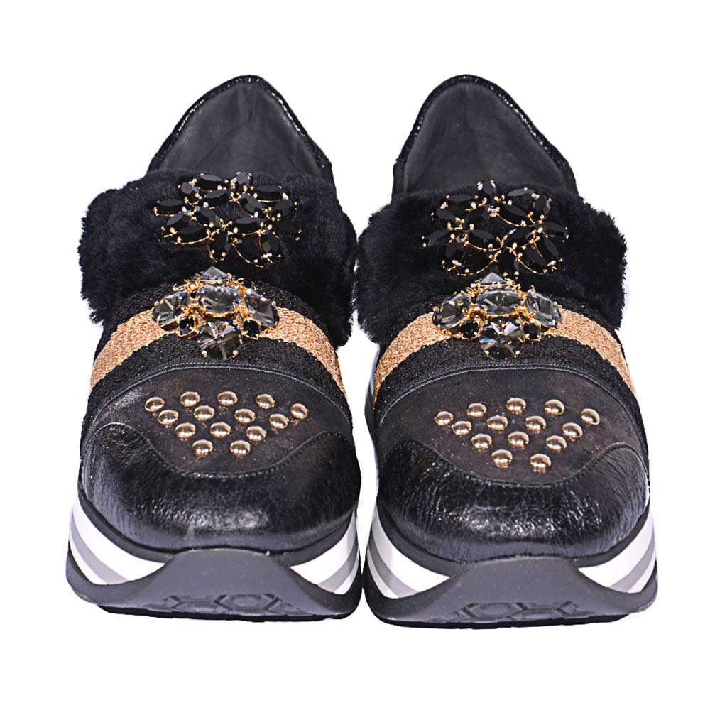Слипоны Baldan 2909 black-golden 39 - ForteMarket Слипоны Baldan 2909 black-golden 39 купить,0