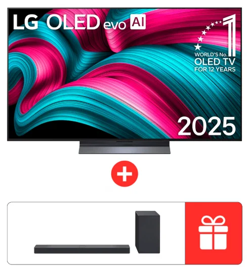 Телевизор LG 55" OLED55C5RLA OLED 4K UHD Black + Саундбар LG SC9S Black