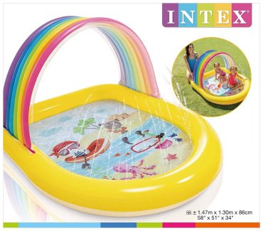 Бассейн надувной Intex Rainbow Arch 57156 NP, 147x130x33 см