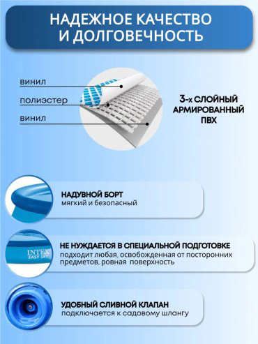 Бассейн надувной Intex Бассейн надувной, круглый 3853 л, Easy Set, 305x305x76 см купить,NaN