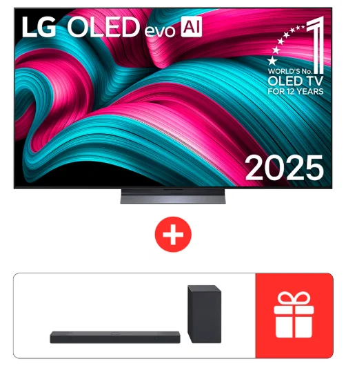 Телевизор 65" LG OLED65C5RLA OLED 4K UHD Black + Саундбар LG SC9S Black