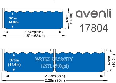 Бассейн каркасный Avenli 17804, 228x159x42 см - ForteMarket Бассейн каркасный Avenli 17804, 228x159x42 см купить,0