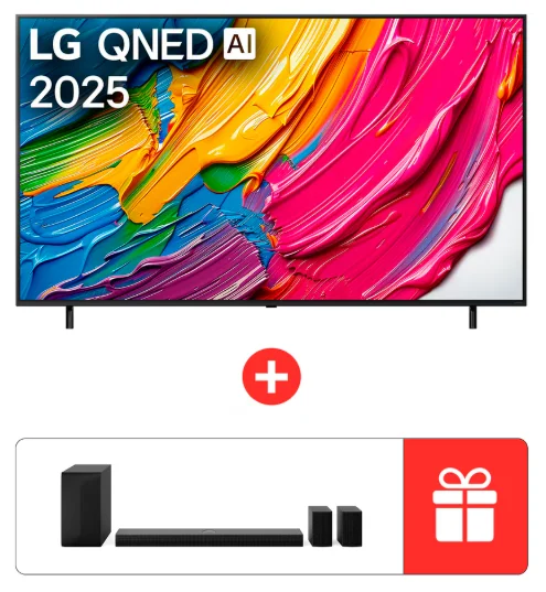 Телевизор 75" LG 75QNED80A6A 4K UHD QNED Black + Звуковая панель LG S70TR Black