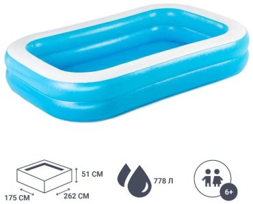 Бассейн надувной Bestway 54006, 262x175x51 см купить,NaN