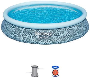 Бассейн надувной Bestway 57313, 457x457x84 см купить,NaN