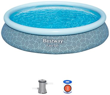Бассейн надувной Bestway 57313, 457x457x84 см купить,NaN