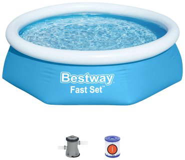 Бассейн надувной Bestway 57450, 244x244x61 см купить,NaN