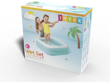 Бассейн надувной Intex 57100 голубой, 86x86x25 см