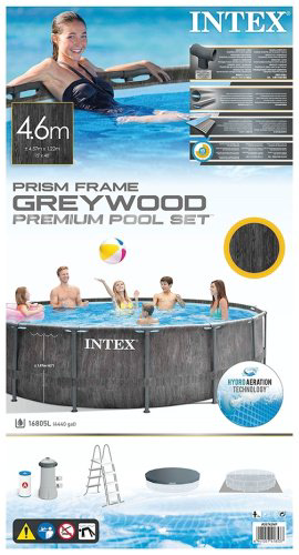 Бассейн каркасный Intex GreyWood Prism Frame Premium Pool Set 26742 NP, 457x457x122 см купить,NaN