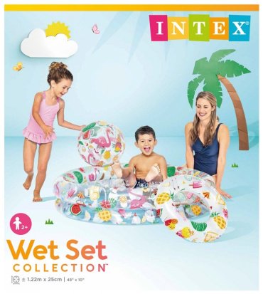 Бассейн надувной Intex Фрукты 59460 NP, 122x122x25 см купить,0