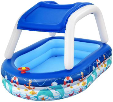 Бассейн надувной Bestway Sea Captain Family Pool 54370, 213x155x132 см купить,NaN