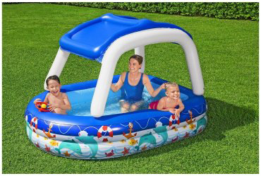 Бассейн надувной Bestway Sea Captain Family Pool 54370, 213x155x132 см купить,NaN