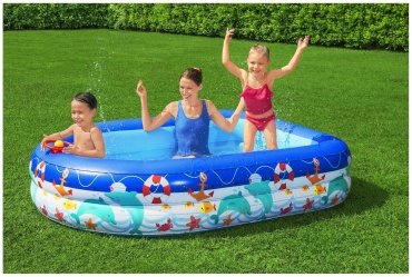 Бассейн надувной Bestway Sea Captain Family Pool 54370, 213x155x132 см купить,NaN