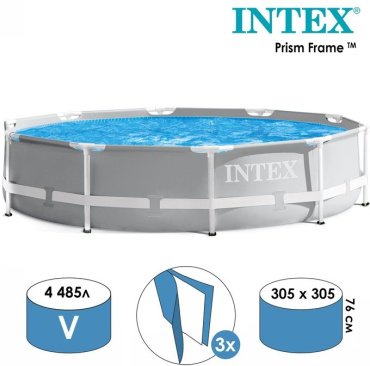 Бассейн каркасный Intex Prism Frame 00047 AT, 305x305x76 см купить,NaN