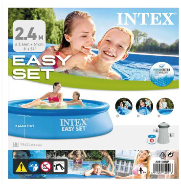 Бассейн надувной Intex Easy Set 28108 NP, 244x244x61 см купить,NaN