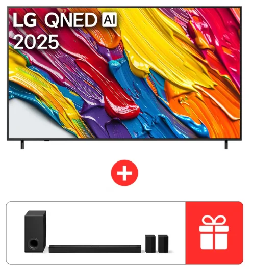 Телевизор 86" LG 86QNED82A6B QNED 4K UHD Black + Звуковая панель LG S80TR Black