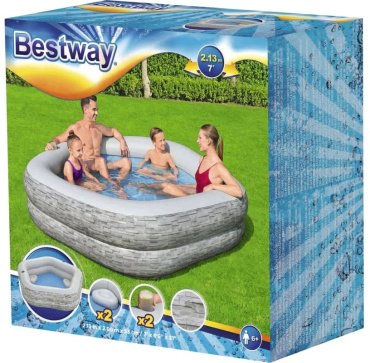 Бассейн надувной Bestway 54423, 213x206x53 см - ForteMarket Бассейн надувной Bestway 54423, 213x206x53 см купить,0