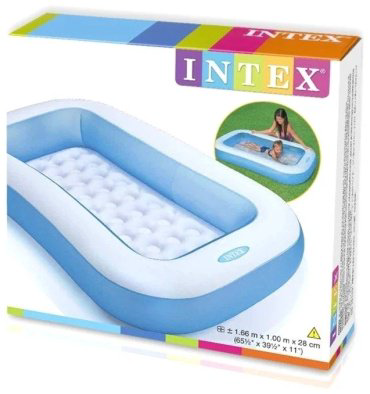 Бассейн надувной Intex Rectangular Baby 57403, 166x100x28 см купить,NaN