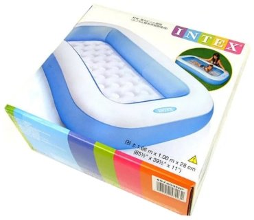 Бассейн надувной Intex Rectangular Baby 57403, 166x100x28 см купить,0