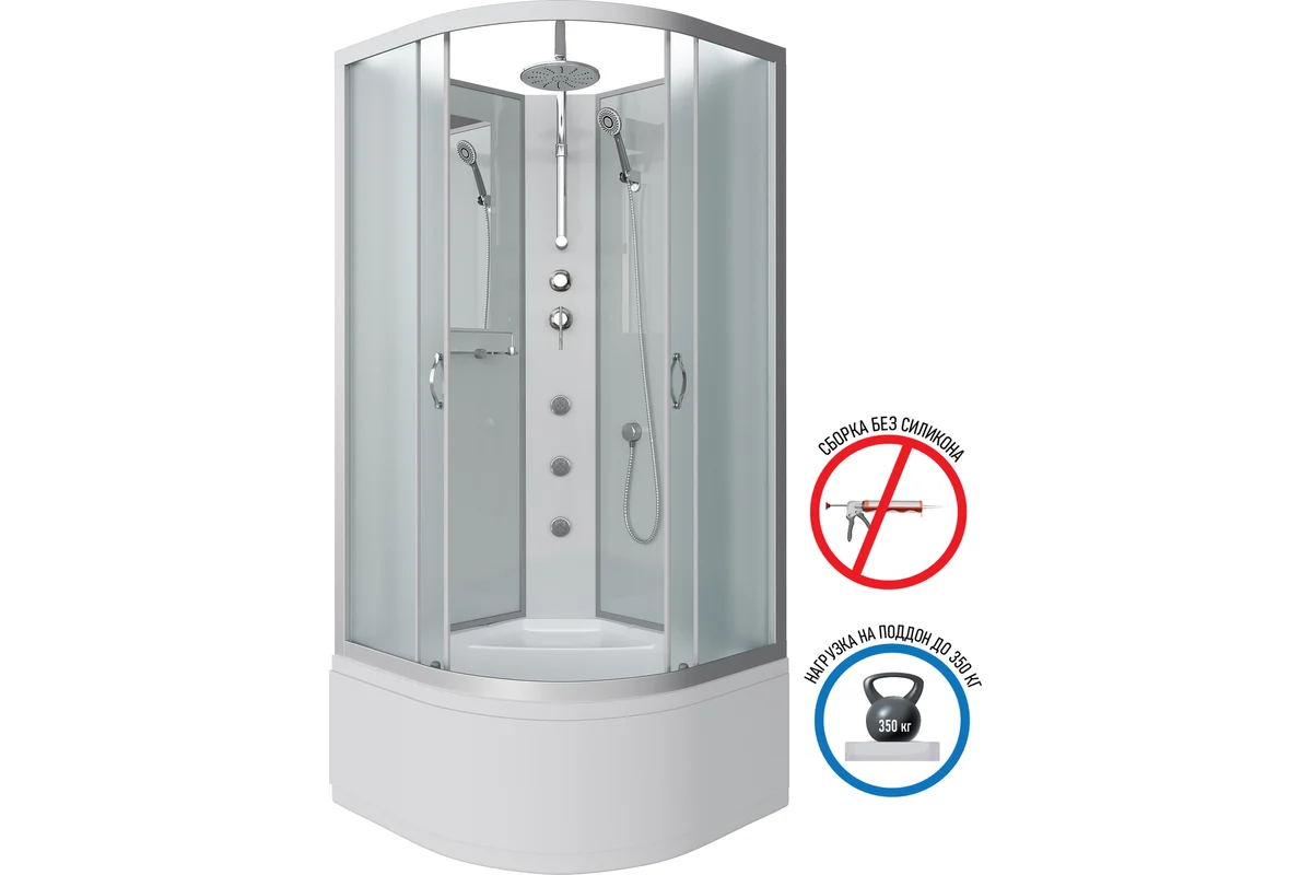 Душевая кабина Niagara NG-2309-14BKTG 100х100х210см
