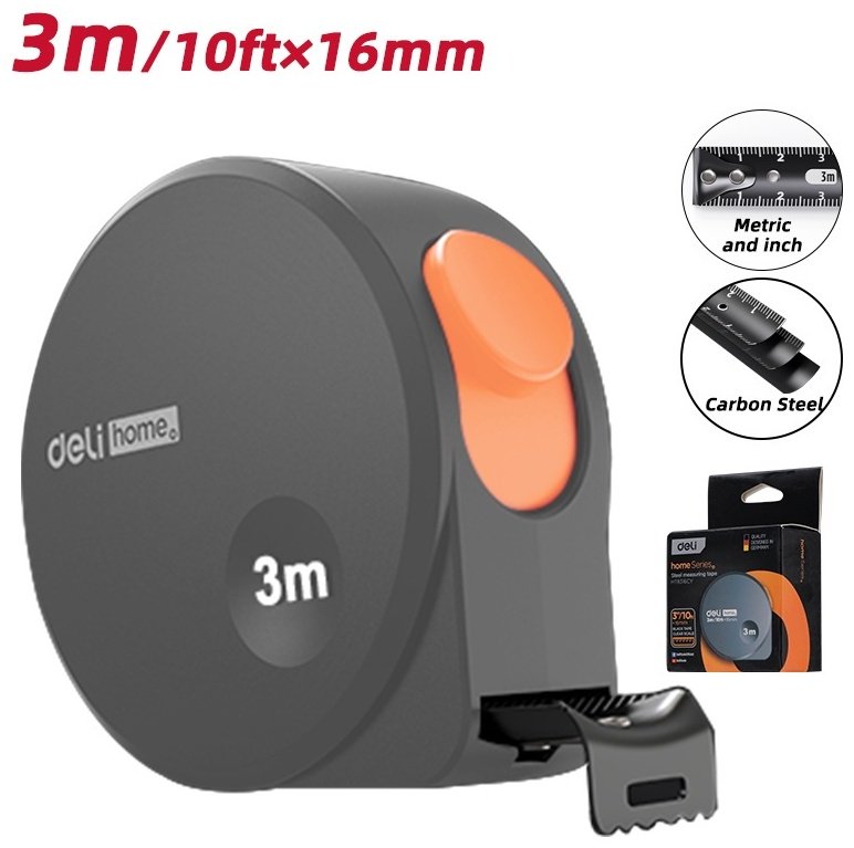 DELI рулетка бытовая HT8316C, 3 м х 16 мм